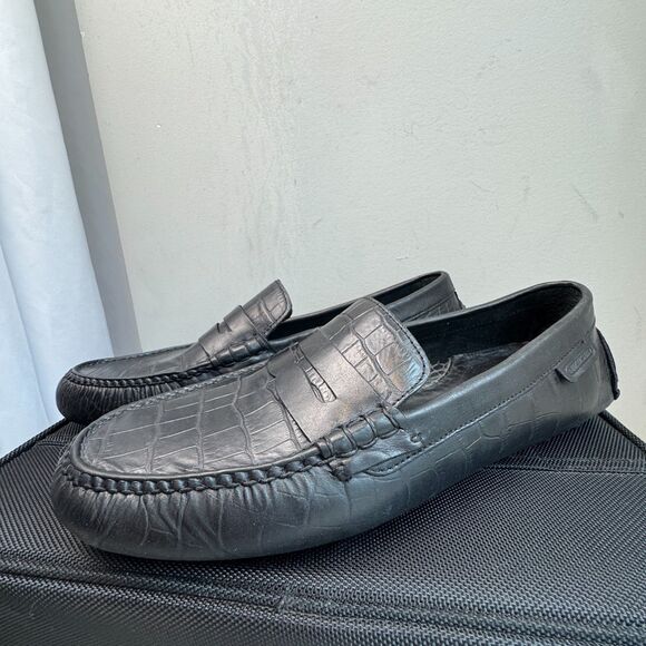 Cole Haan Air Black Crocodile Style Leather Driving Loafers C09254 SZ 9.5M main image 5